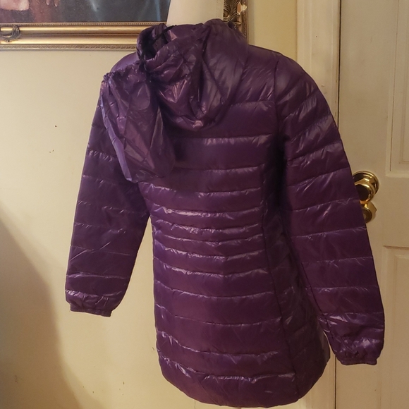 Women's Long Sleeve Light weight Winter Coat Purple Size Large - Picture 9 of 14